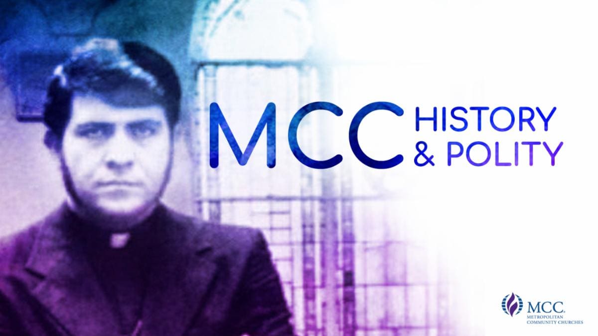 A vintage photo of a man with text 'MCC History & P' in the background.